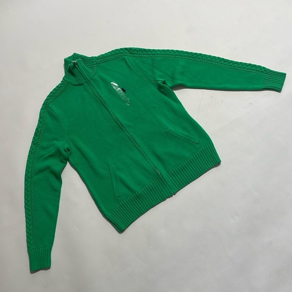 VINTAGE RALPH LAUREN SPORT Kelly green zip up sweater - Picture 1 of 10